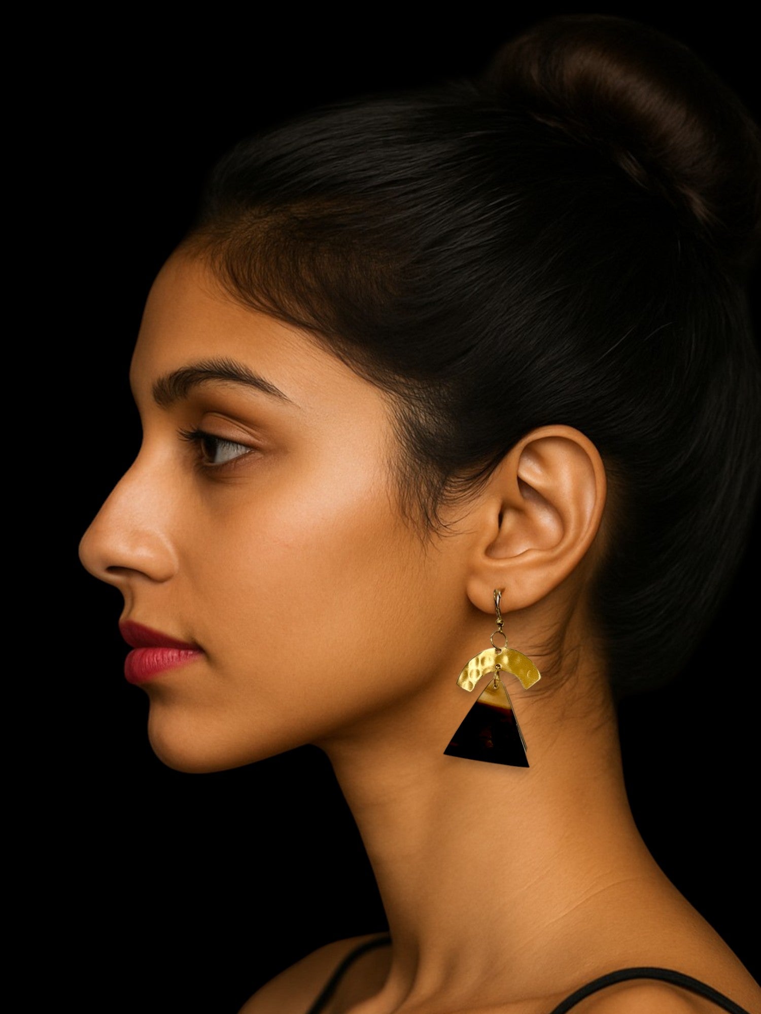 black-pyramid-brass-earrings