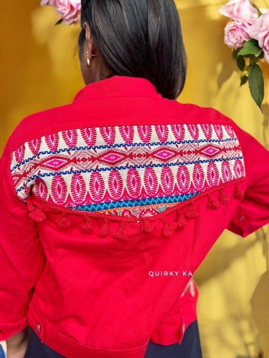 BohoJack Patchwork Jacket - Red