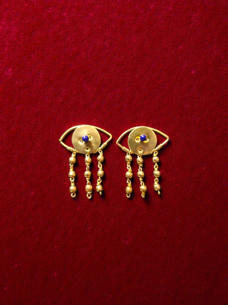 Evil Eye Brass Choker Necklace Jewelry Set ( Necklace + Earrings)