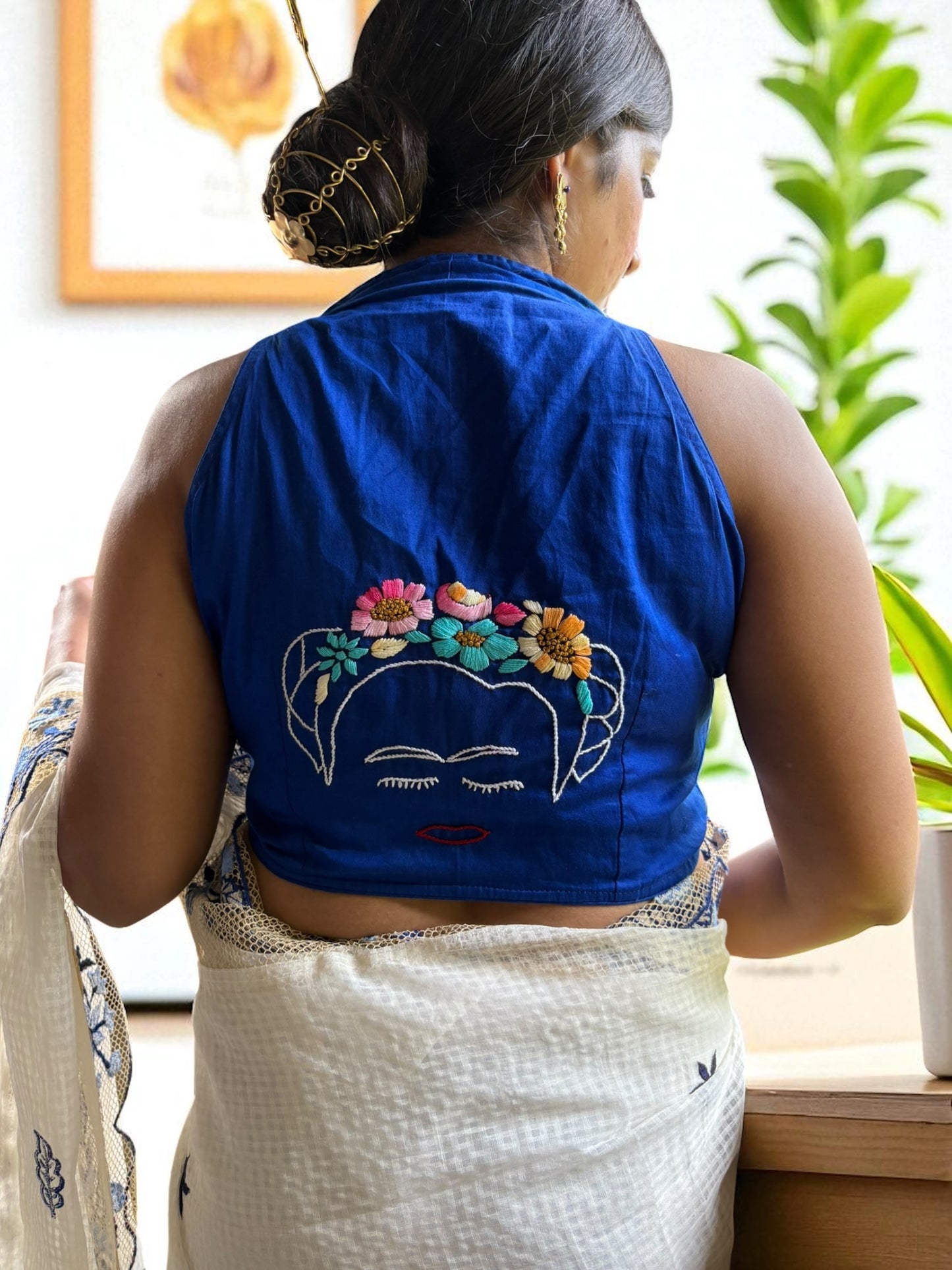 Free as Frida Cotton Hand-Embroidered Blouse