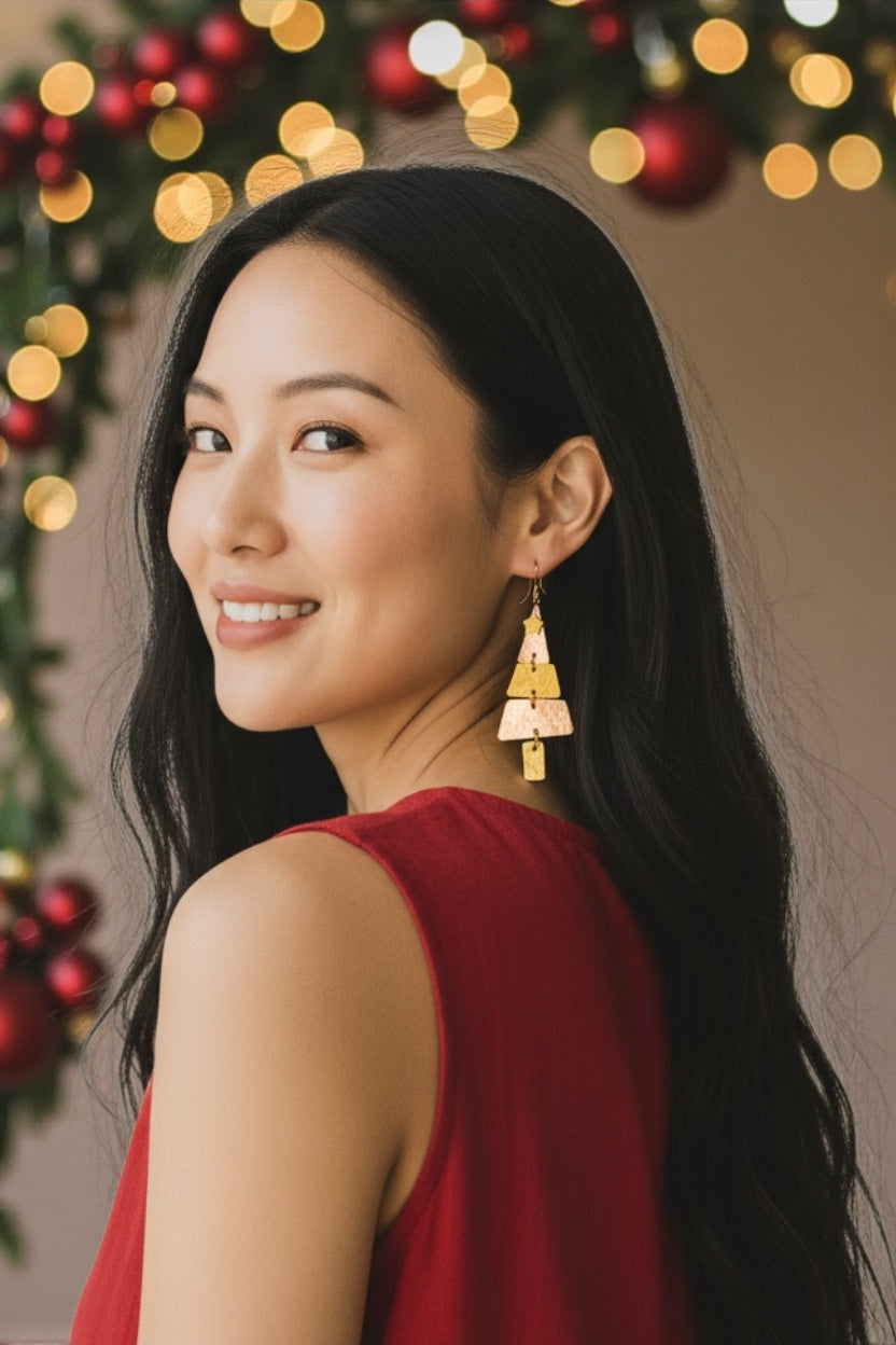 Winterfell Brass and Copper Dangler Earrings