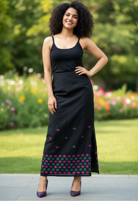 Sneha Assam Woven Chanderi Cotton Long Skirt