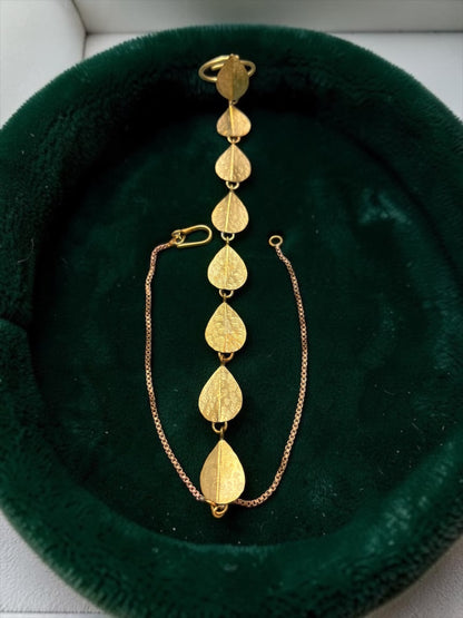Queen Cleopatra Brass Dangler Earrings Jewelry Set (Earrings, Bracelet, Ring)