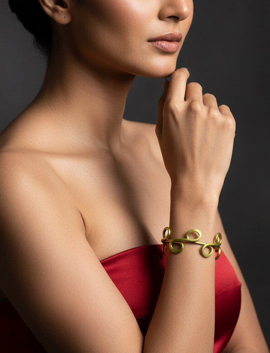 Curly Tales Brass Bangle Bracelet