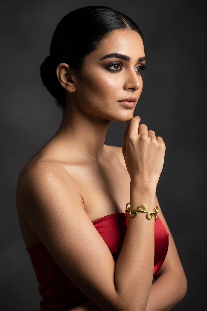 Curly Tales Brass Bangle Bracelet