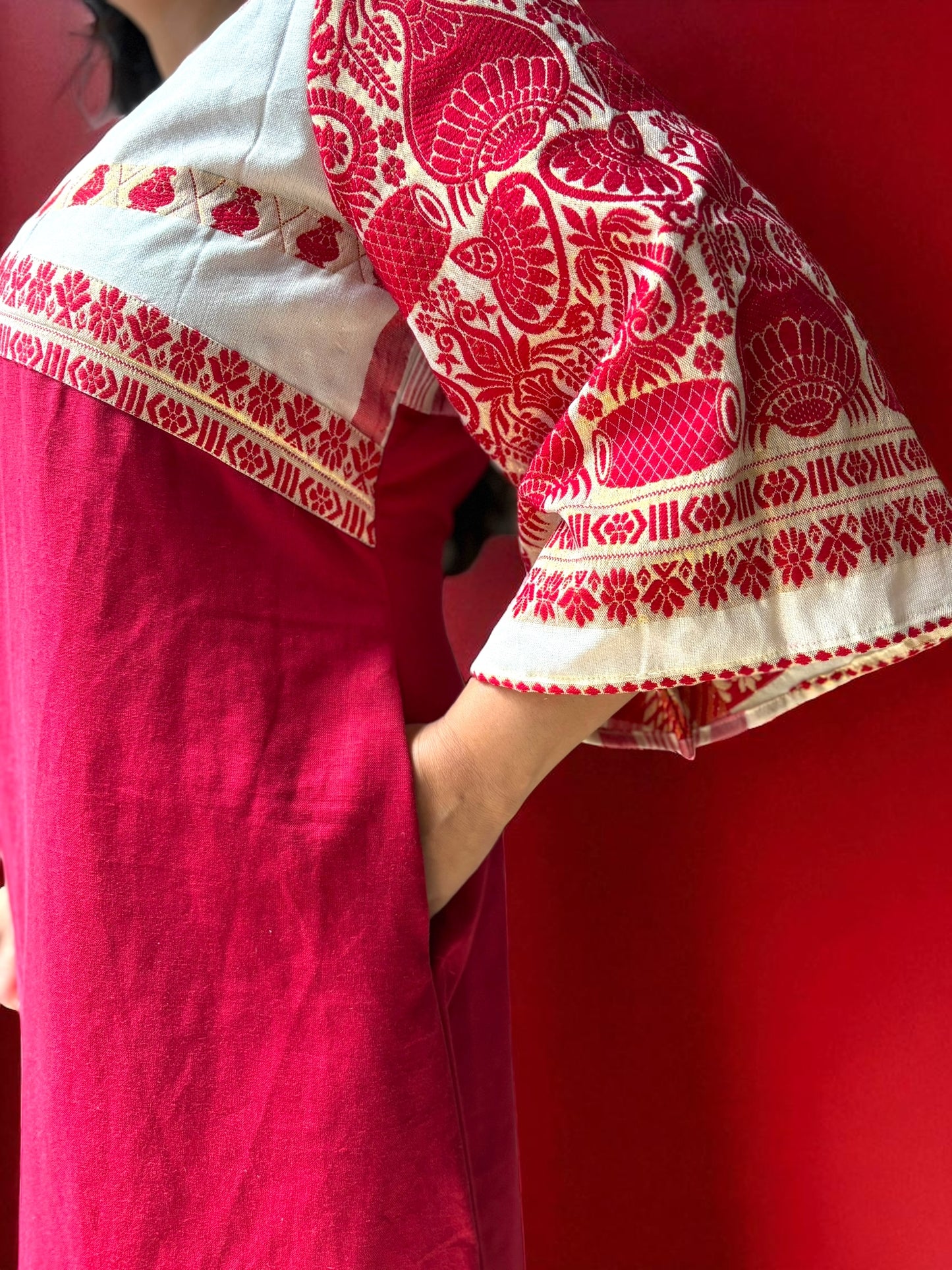 Atiya Assamese Cotton A-line Dress