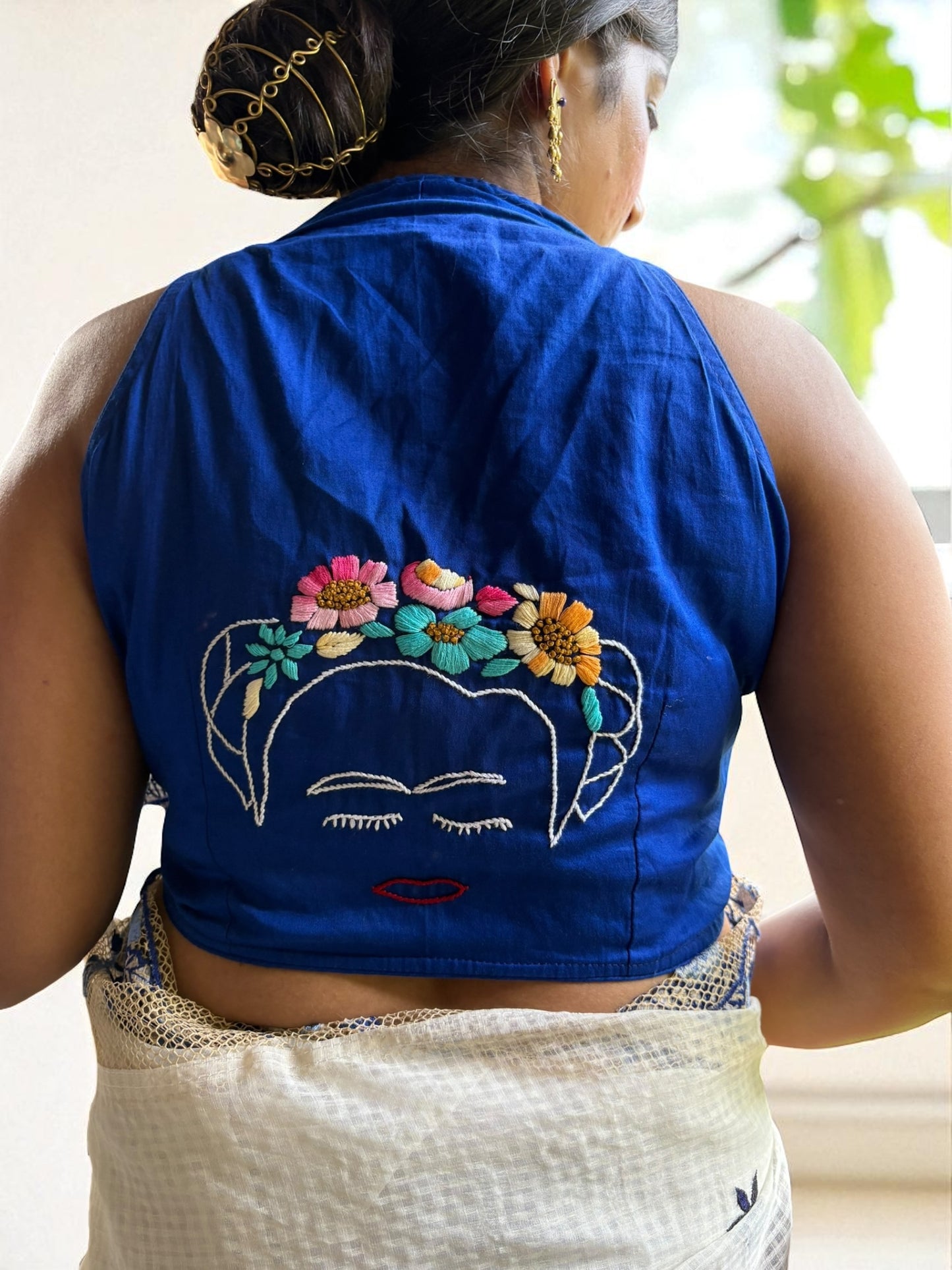 Free as Frida Cotton Hand-Embroidered Blouse
