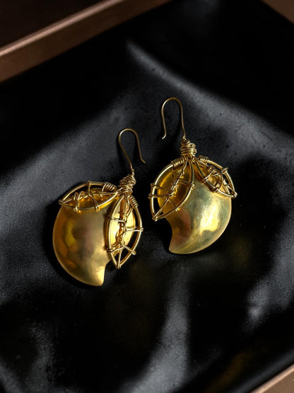 Mango Desire Brass Dangler Earrings