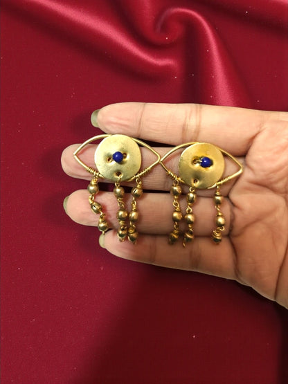 Evil Eye Brass Stud Earrings