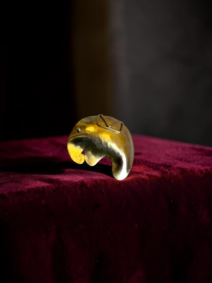 Baby Elephant Brass Brooch