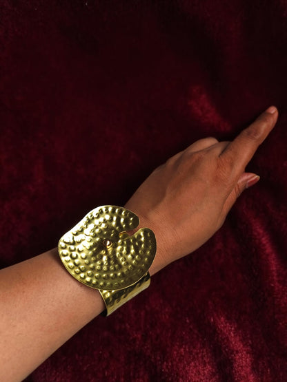 Lotus Leaf Brass Cuff Bracelet