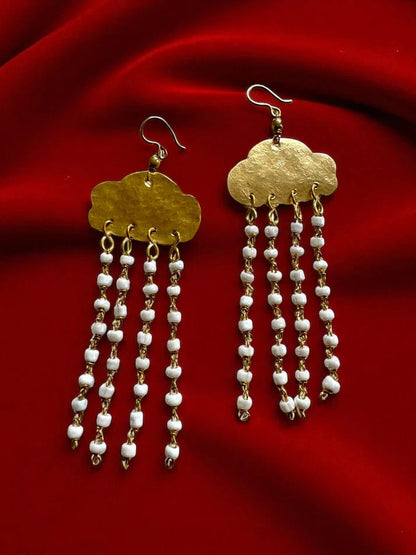 Rain Clouds Pendant Chain Necklace Jewelry Set (Necklace, Earrings, Ring)