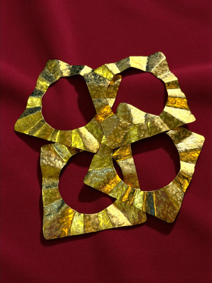 Square Plate Stackable Brass Bangle Bracelet