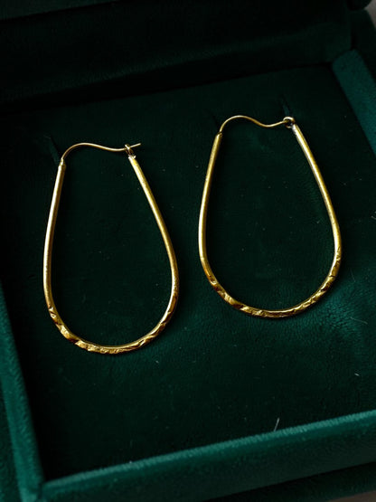 Oval Hoops Brass Dangler Earrings