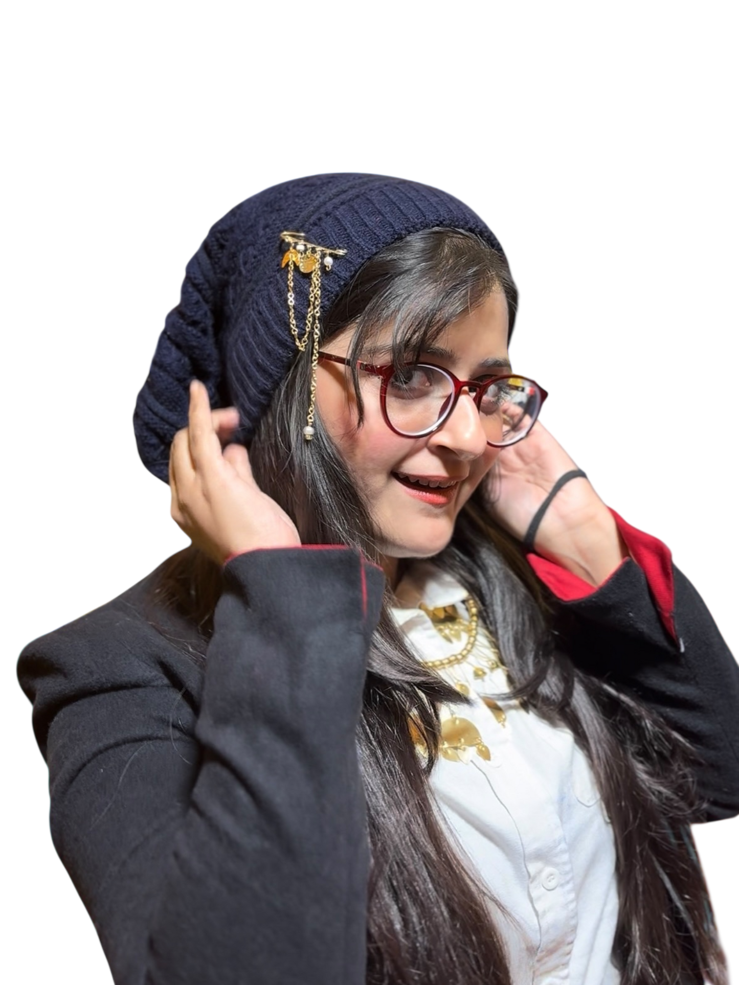 Moon and Chains Brass Brooch