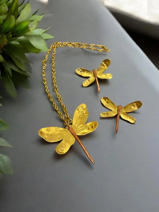 Dragonfly Brass Stud Earrings