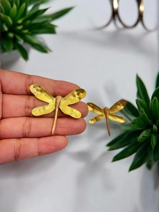 Dragonfly Brass Stud Earrings