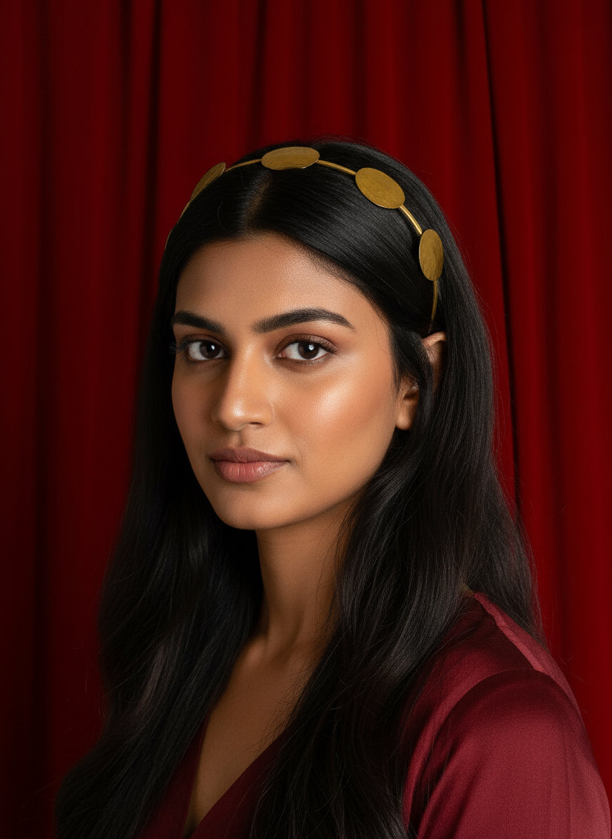Devayana Coins Brass Hair Band Accessory