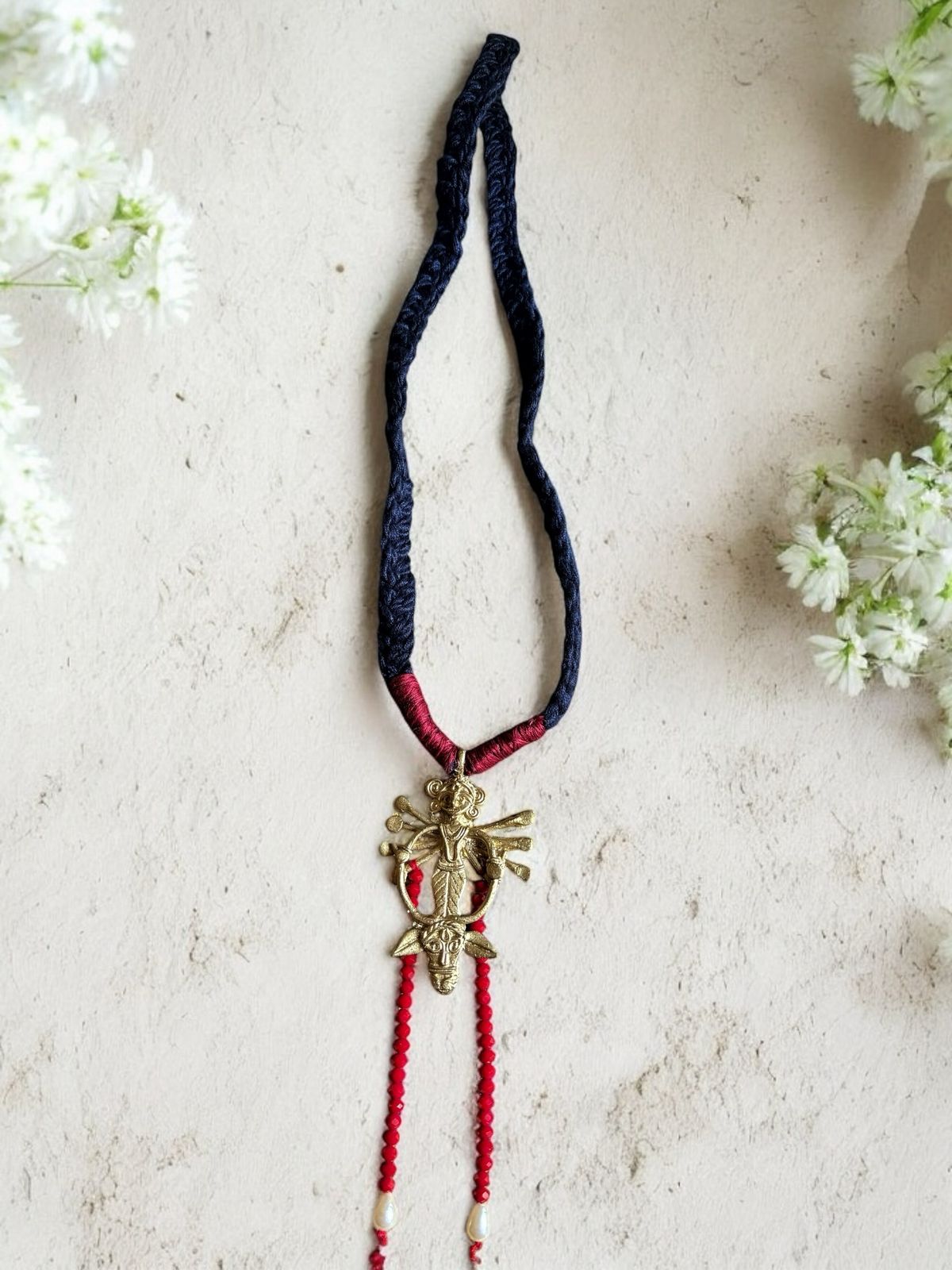 Devi Crystal Dokra Brass Necklace