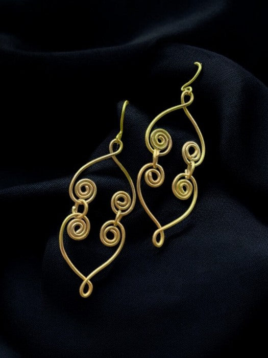 double-heart-brass-earrings