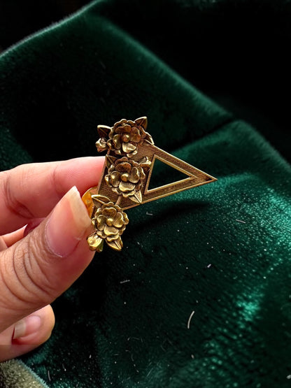 Guldasta Premium Sculptural Brass Brooch