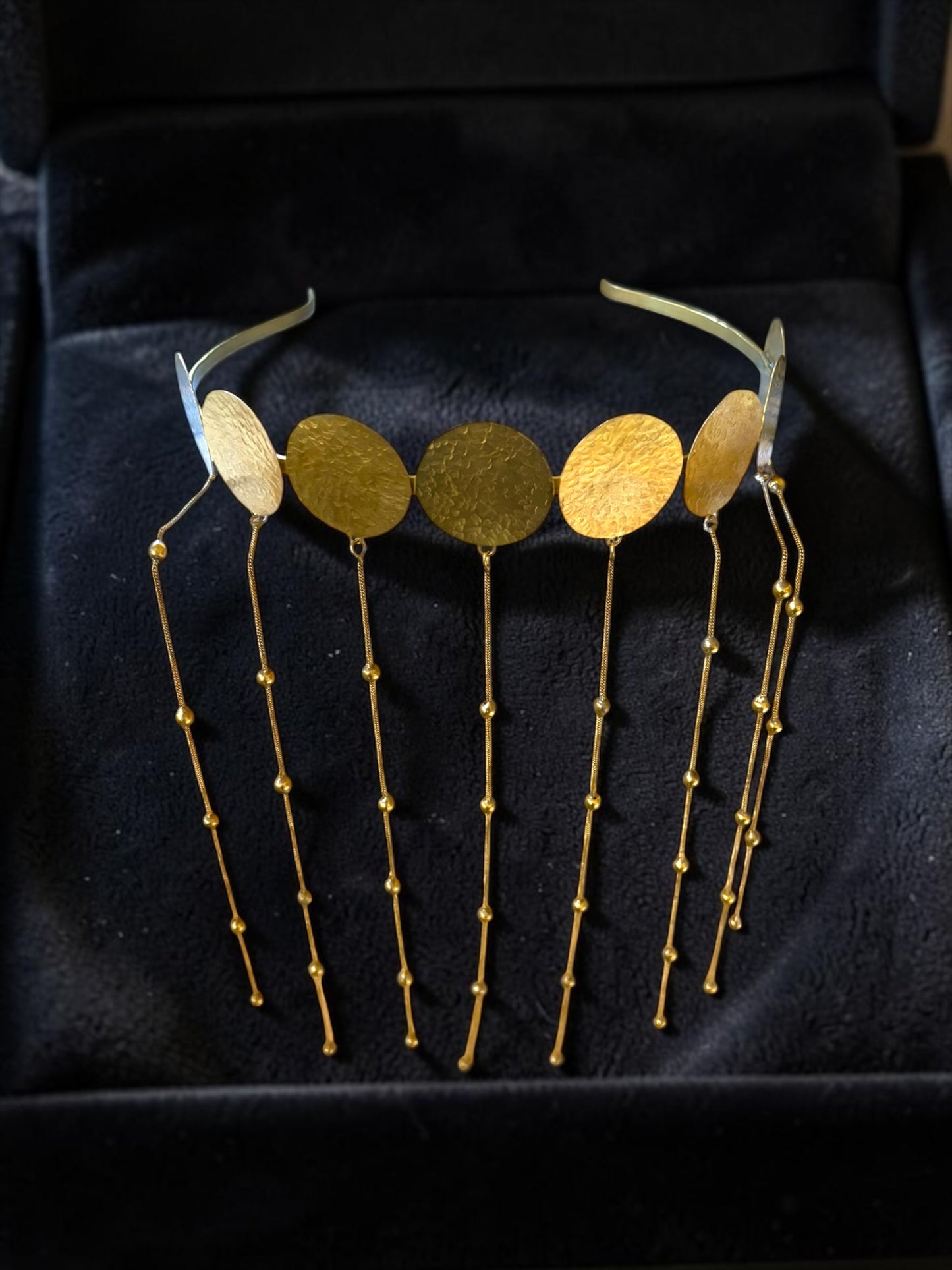 Shama Coin Chains Brass Face Accessory
