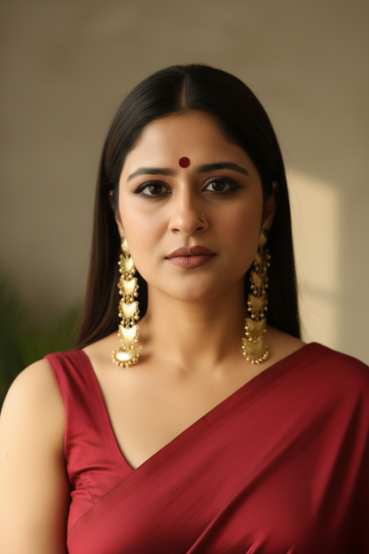 Chandramukhi Moon Brass Dangler Earrings