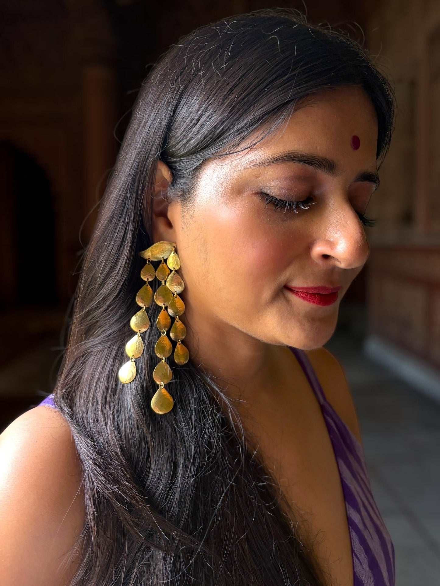 Queen Cleopatra Brass Dangler Earrings