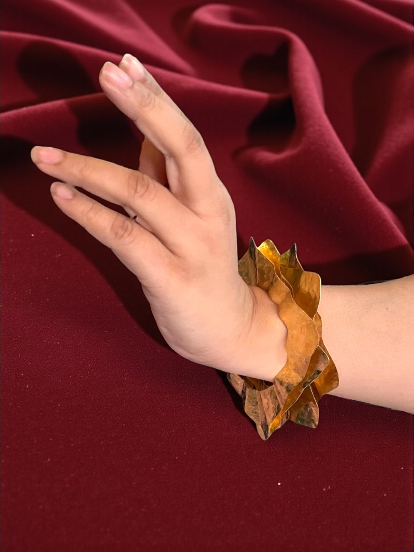 Square Plate Stackable Brass Bangle Bracelet