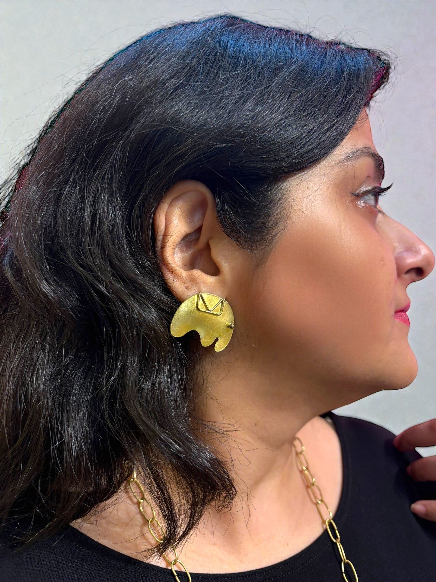 Baby Elephant Brass Pendant Chain Necklace Jewelry Set