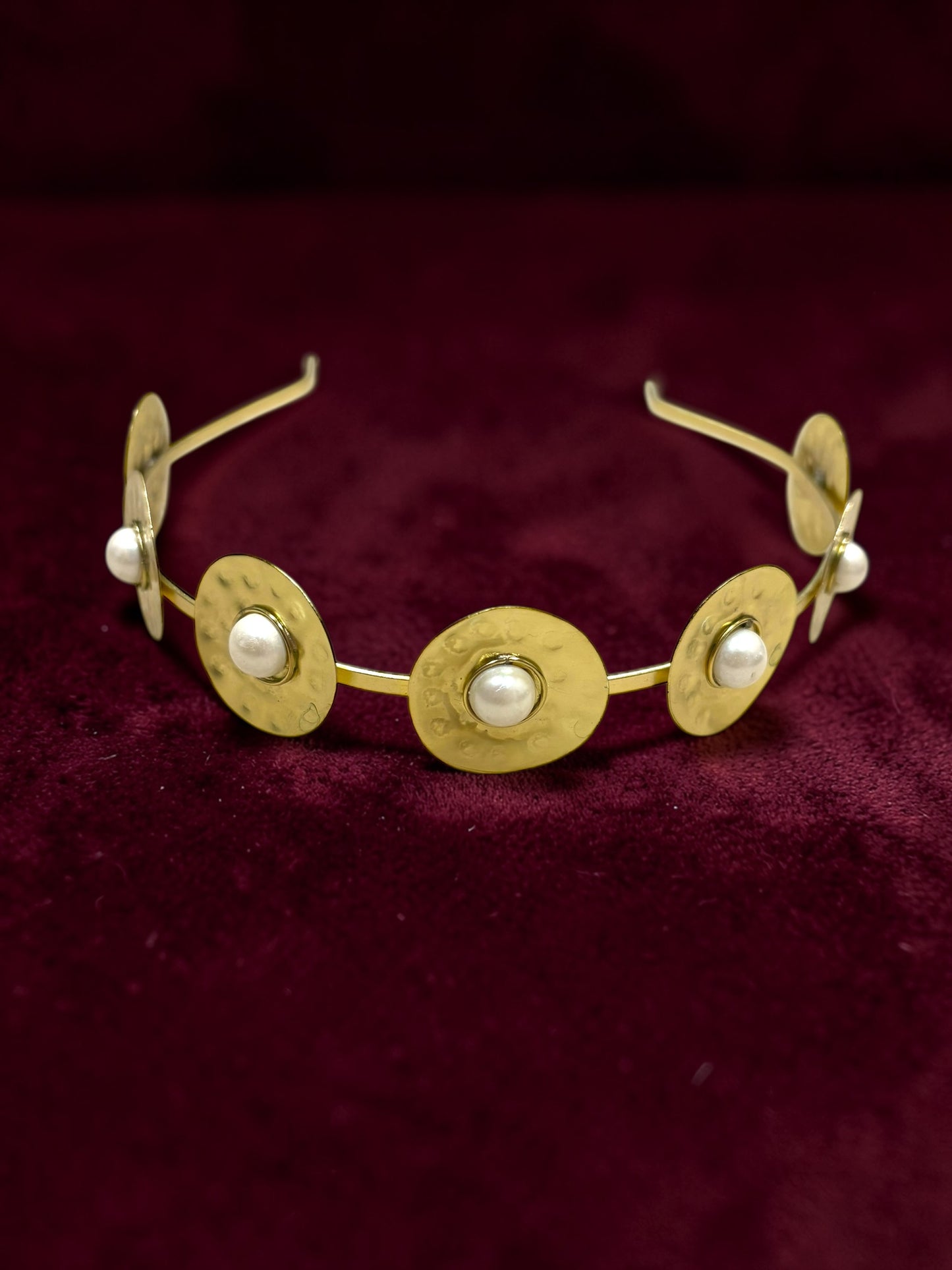 Pearl Coins Brass Hair Band Accessory