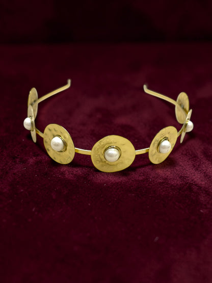 Pearl Coins Brass Hair Band Accessory