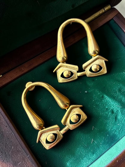 Nayan Tarse Premium Sculptural Brass Dangler Earrings