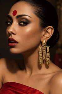Meenmohini Premium Sculptural Brass Dangler Earrings