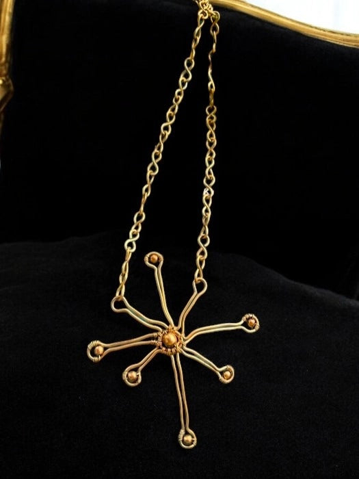 eight-point-star-pendant-brass-chain-necklace