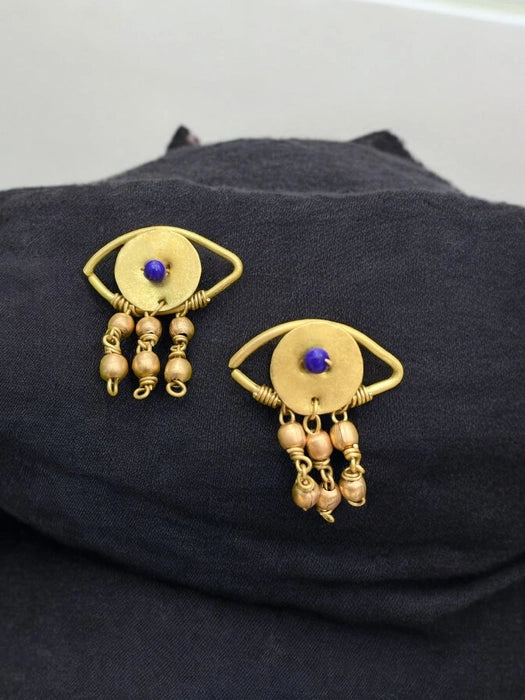 Evil Eye Brass Choker Necklace Jewelry Set ( Necklace + Earrings)