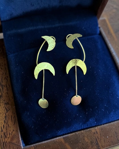 Moon No-Piercing Brass Earcuff Earrings