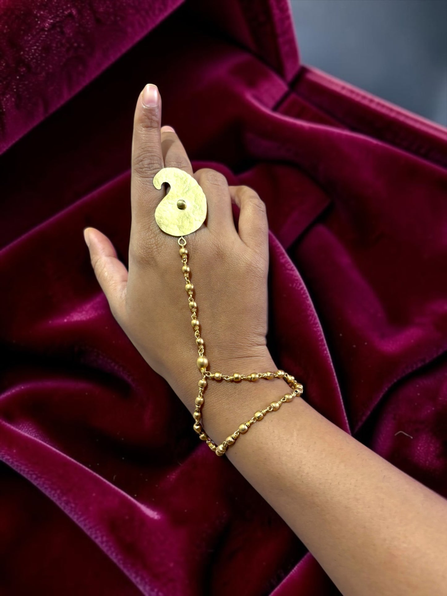 Kolka Brass Hand Harness Bracelet