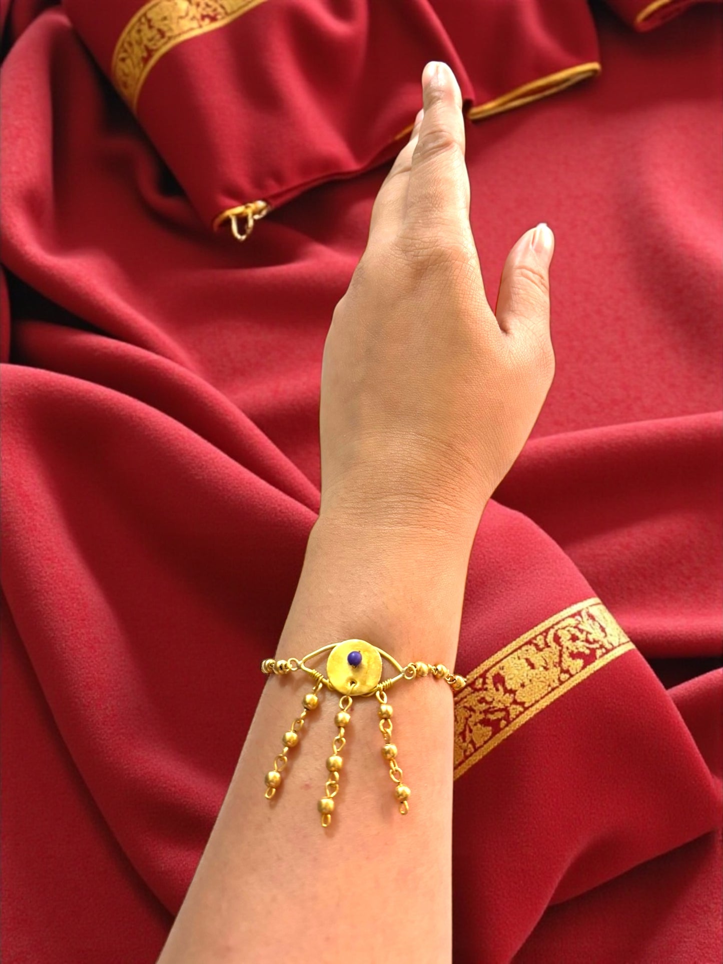 Evil Eye Brass Chain Bracelet