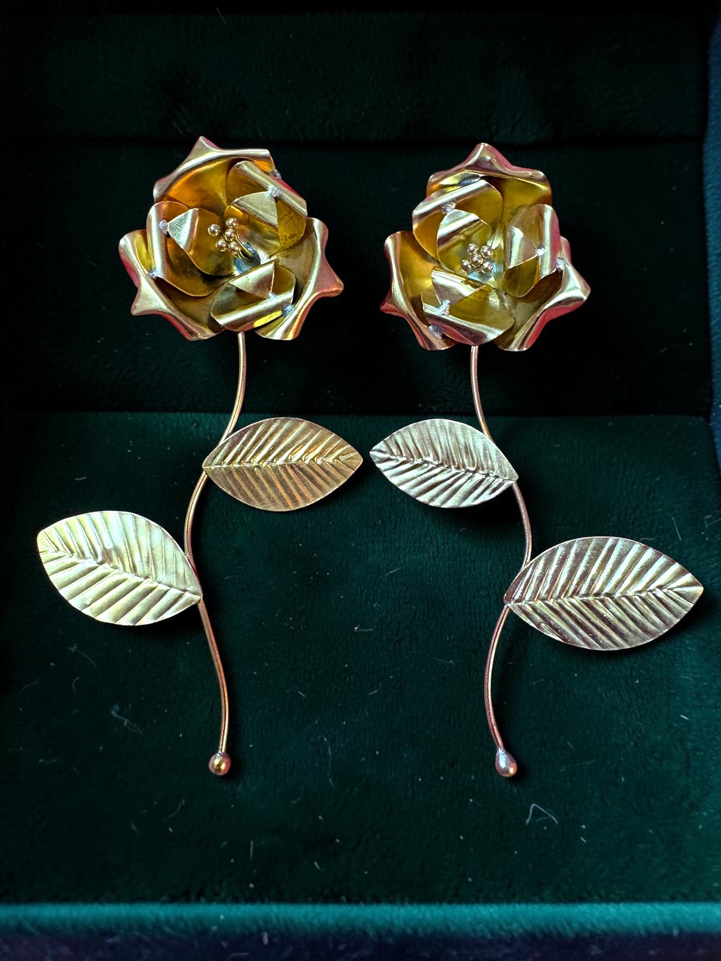 Roselle Brass Dangler Earrings