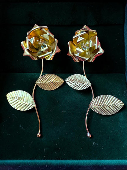 Roselle Brass Dangler Earrings