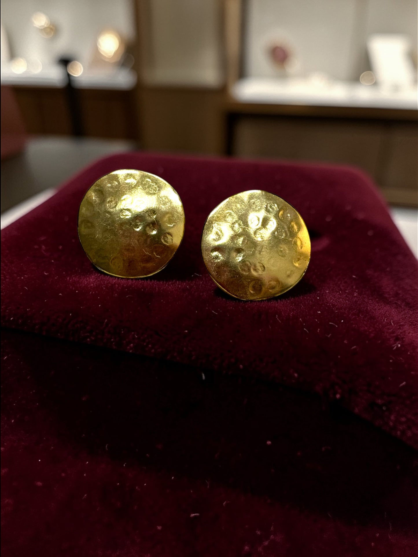 Phases of the Moon Brass Statement Necklace Jewelry Set (Necklace, Earrings)