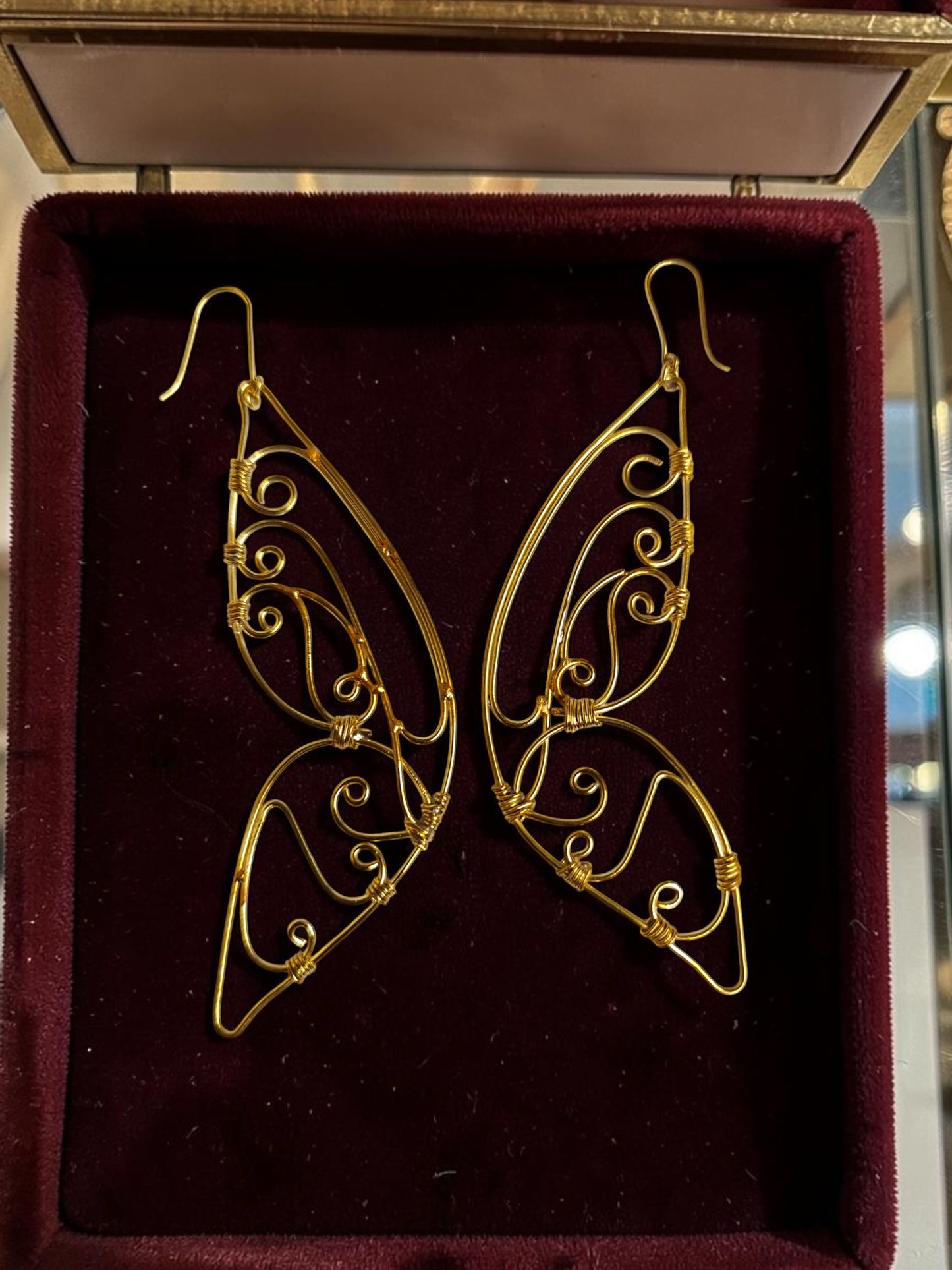 Butterfly Brass Dangler Earrings