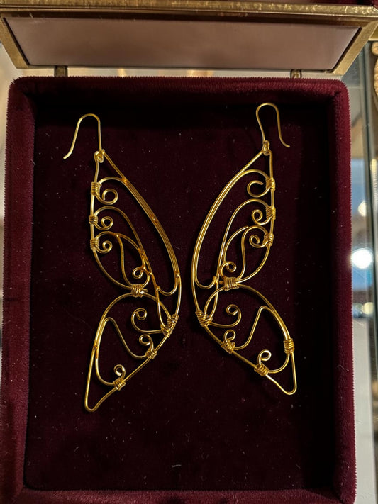 Butterfly Brass Dangler Earrings