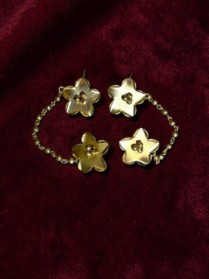 Bangaliana Chained Brass Earcuff Earrings