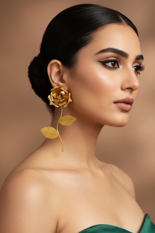 Roselle Brass Dangler Earrings
