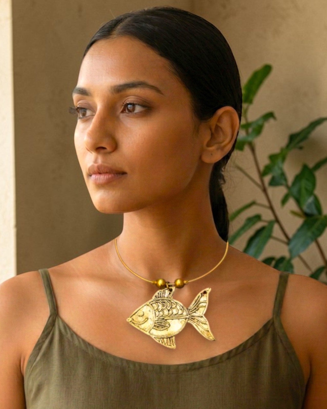 Machhli Rani Brass Hasli Necklace