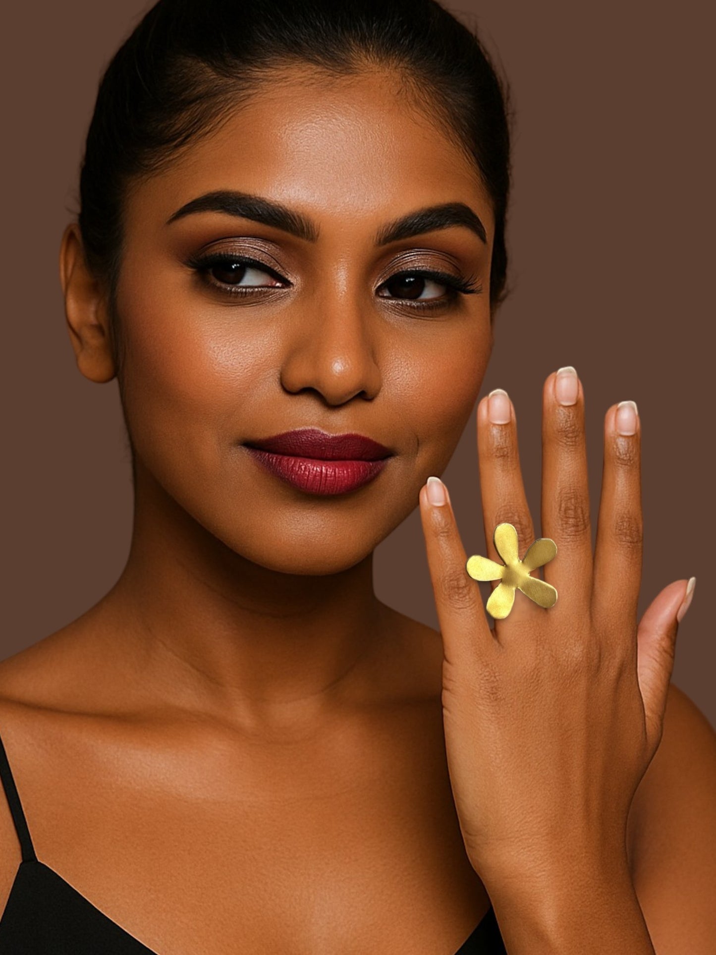 Flower Power Brass Ring
