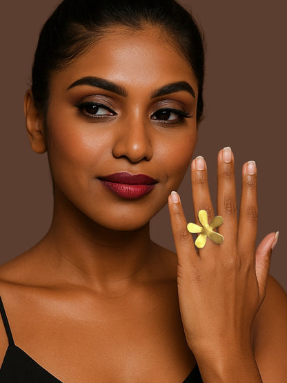 Flower Power Brass Ring