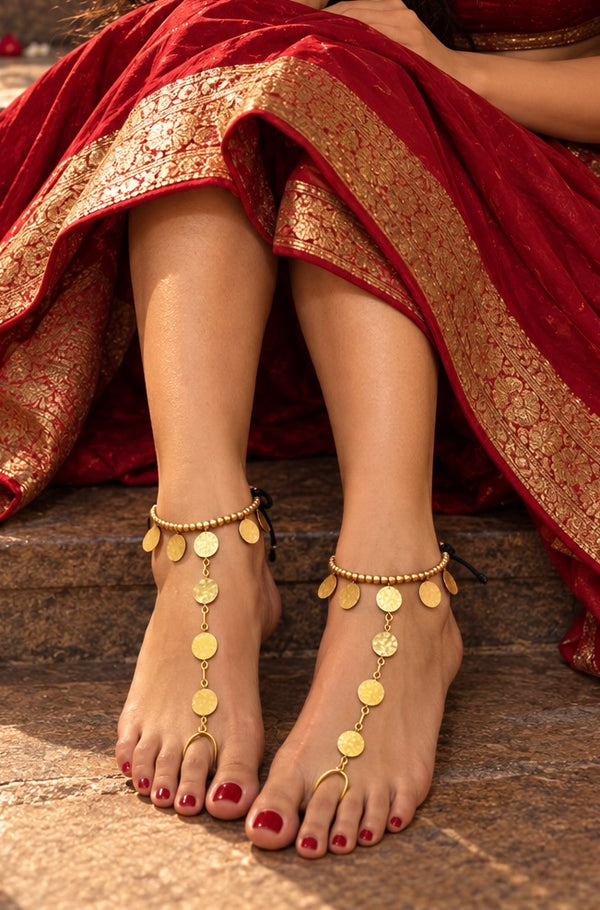 Circle of Life Brass Foot Harness Anklets (1 pair)